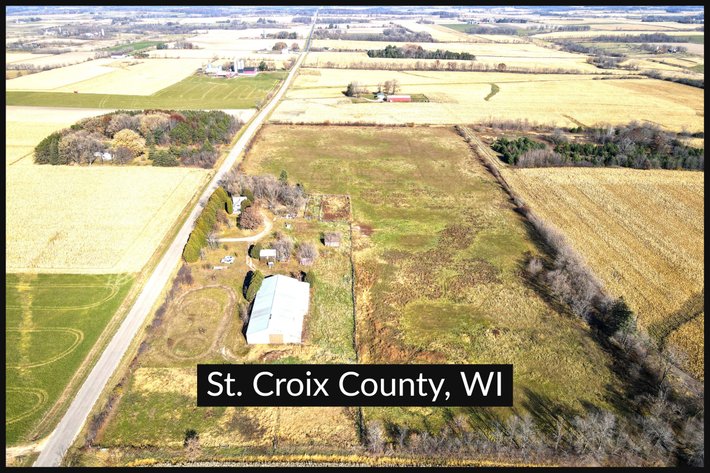 60x120 Horse Barn, 3BR, 1BA Home on 20± Acres, St Croix County - Baldwin, WI