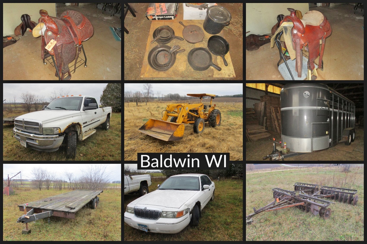 Ardean R. Lange- JD Tractor, Cattle Trailer, Horse Equip., HH, Shop- Baldwin, WI
